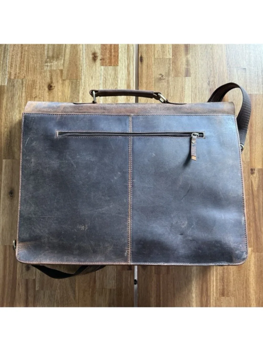 Denver‎ Leather Craft Potter Messenger Briefcase Bag Sz M Top Grain Buffalo NWOT